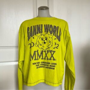 GANNI | Oversized Graphic Long Sleeve T-Shirt | L/XL